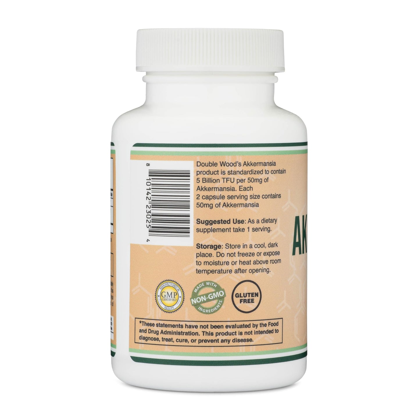 Double Wood Akkermansia Probiotic + Postbiotic – 120 Capsules, GLP-1 Boost (5B TFU/Serving)