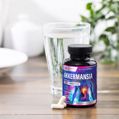 Akkermansia Probiotic Supplement - 2 Billion AFU GLP-1 with Prebiotic Fiber - 60 Capsules