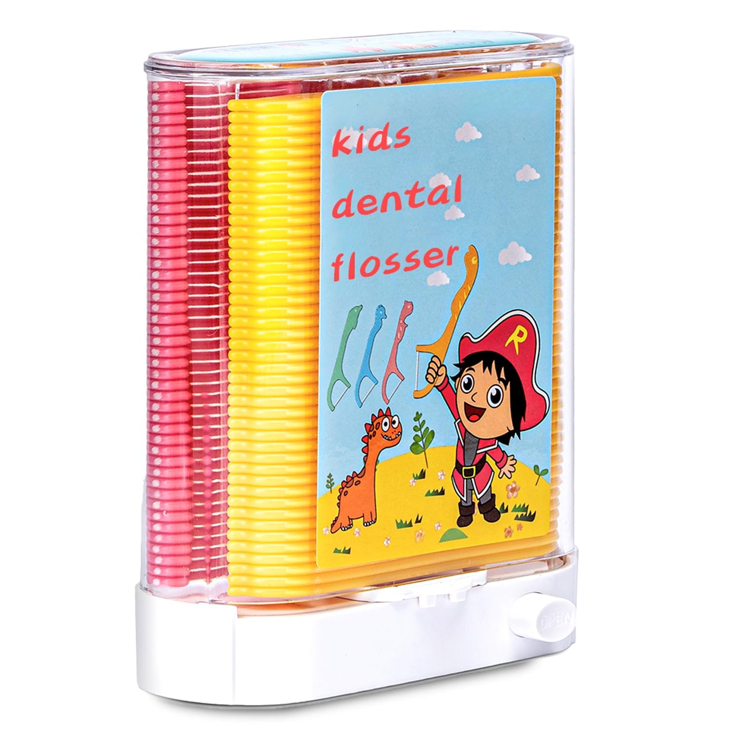 Akpgf Kids Floss Dispenser – 88 Floss Picks, Pink, Animal Design