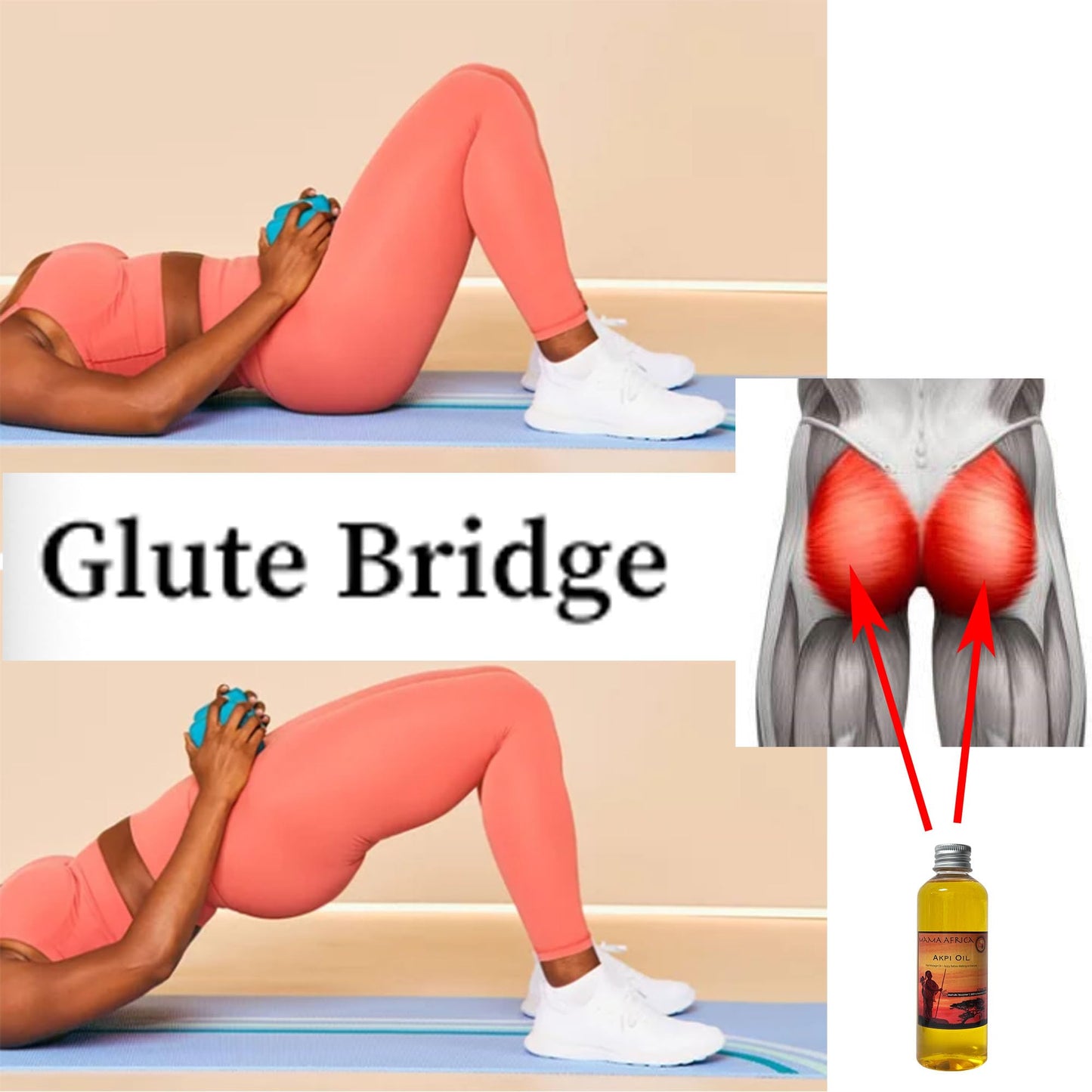 West African Akpi Seeds HIPS Massage Oil for Comfortable Movement