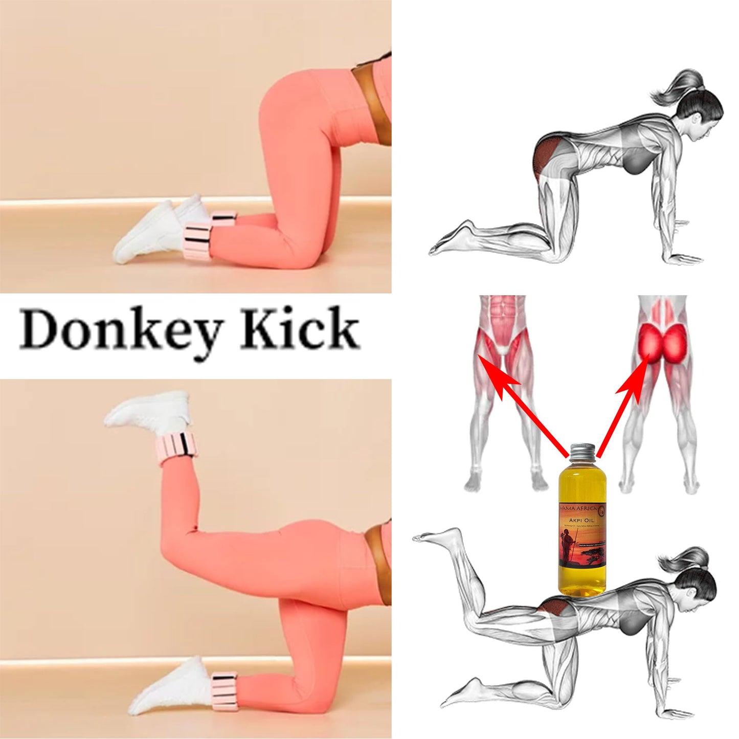 West African Akpi Seeds HIPS Massage Oil for Comfortable Movement