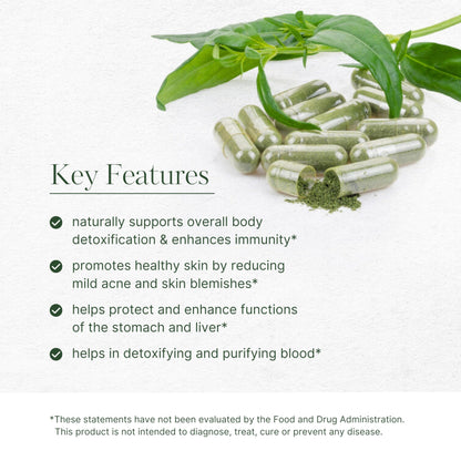 AKSHAR Ayurveda Neem Capsules with Neem Extract & Leaf Powder - 60 Count, Vegan & Cruelty-Free
