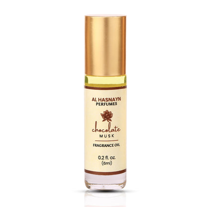 AL-HASNAYN Chocolate Musk Fragrance Oil Roll-On Perfume 0.20 fl oz (6ml) - Alcohol Free - Long-Lasting - Gifts for Men & Women