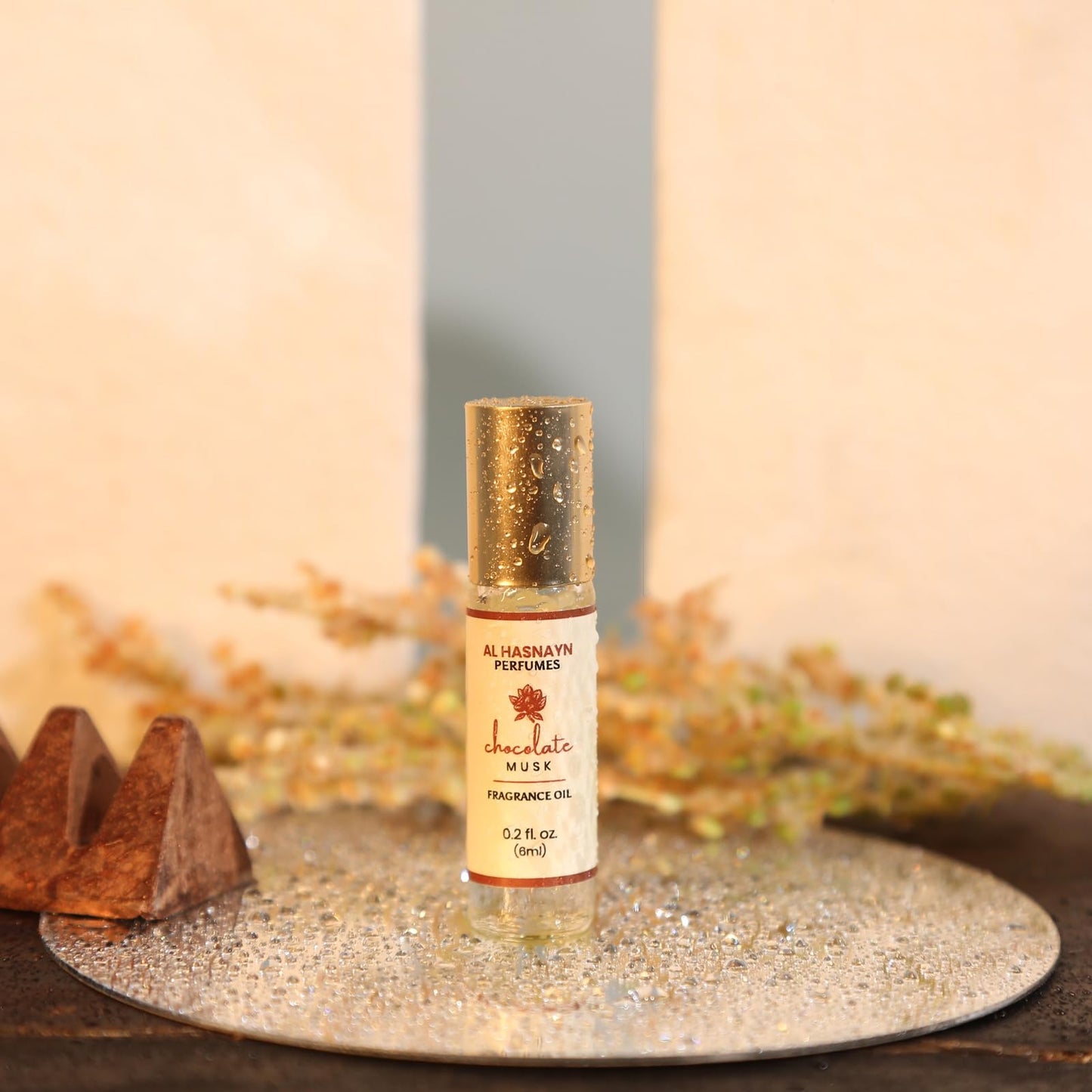 AL-HASNAYN Chocolate Musk Fragrance Oil Roll-On Perfume 0.20 fl oz (6ml) - Alcohol Free - Long-Lasting - Gifts for Men & Women