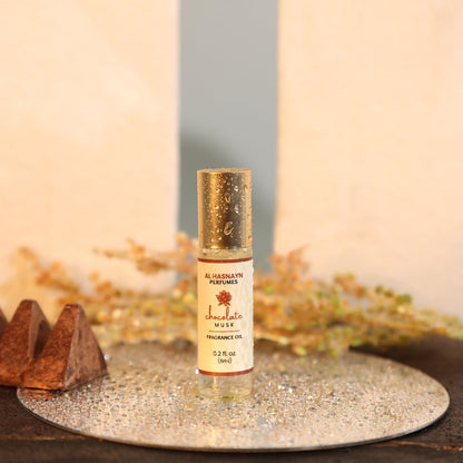 AL-HASNAYN Chocolate Musk Fragrance Oil Roll-On Perfume 0.20 fl oz (6ml) - Alcohol Free - Long-Lasting - Gifts for Men & Women