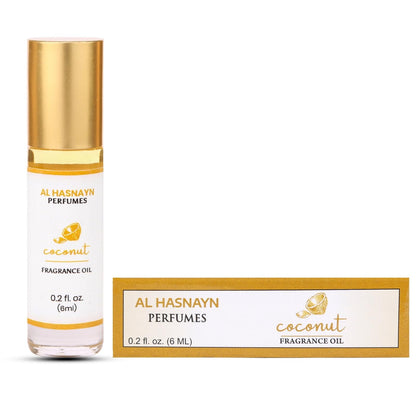 AL-HASNAYN Coconut Fragrance Oil Roll-On Perfume 6ML 0.20 fl oz | Rollerball perfume | Alcohol free | Long Lasting | Gifts for men women