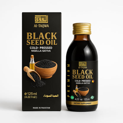 AL-TAQWA Black Seed Oil – Extra Virgin Nigella Sativa (Kalonji) 125ml Amber Bottle
