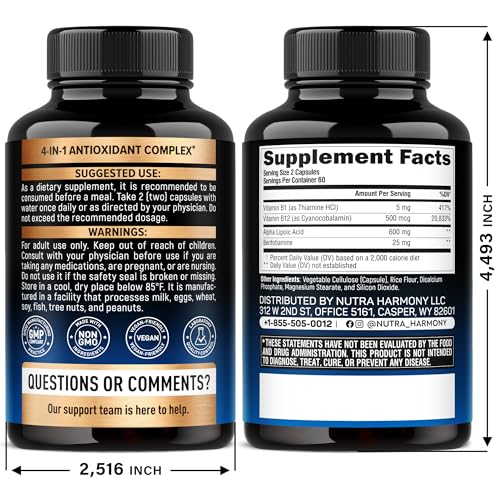 Alpha Lipoic Acid 600mg - ALA for Nerve & Energy Support | 120 Capsules