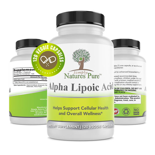 Simply Nature's Pure Alpha Lipoic Acid 600mg – 120 Veggie Capsules | Non-GMO Thioctic Acid BritishVita | Premium UK Vitamins & Wellness Supplements