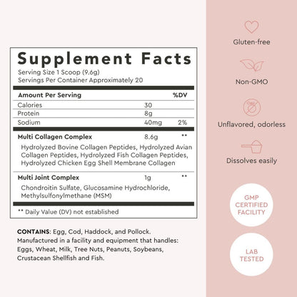 Alaya Multi Collagen Powder – Supports Hair, Skin, Nails & Bone Health | 5 Types Collagen Peptides (20 Servings)