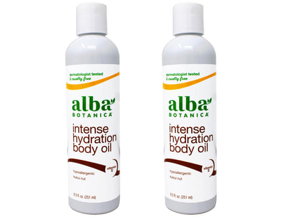 Alba Botanica Hawaiian Body Oil Kukui Nut 8.5 oz – 2 Pack | Hydrating, Fast-Absorbing Oil