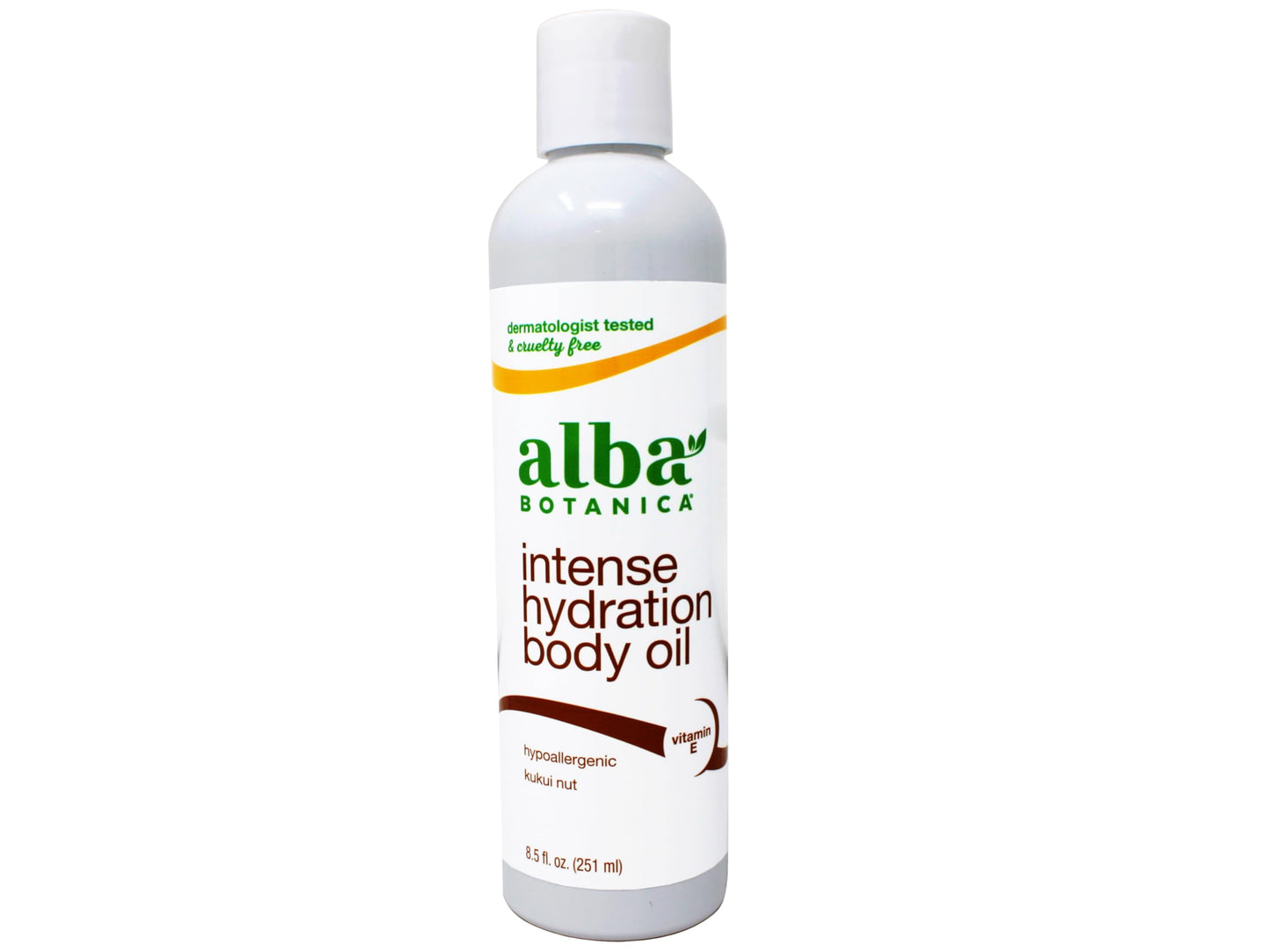 Alba Botanica Hawaiian Body Oil Kukui Nut 8.5 oz – 2 Pack | Hydrating, Fast-Absorbing Oil