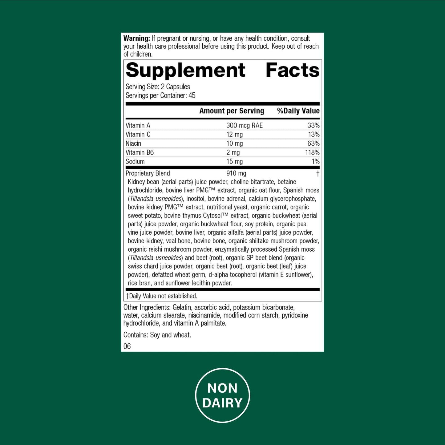 Standard Process Albaplex – Liver & Immune Health Supplement | Non-Dairy | 90 Capsules (45 Servings)