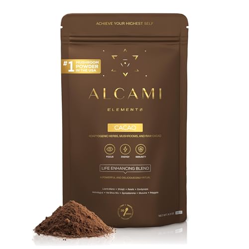 alcami elements: Cacao Mushroom Coffee 10X Concentrated Extract with Lion's Mane, Reishi & Cordyceps — 30 Servings