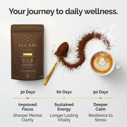 alcami elements: Cacao Mushroom Coffee 10X Concentrated Extract with Lion's Mane, Reishi & Cordyceps — 30 Servings