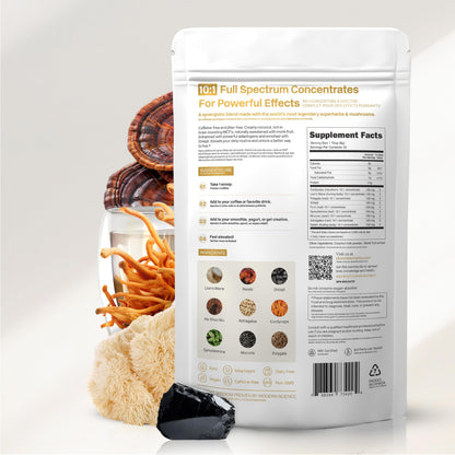 alcami elements Mushroom Coffee Creamer – 10X Concentrated Extract with Lion's Mane, Reishi & Cordyceps | 30 Servings