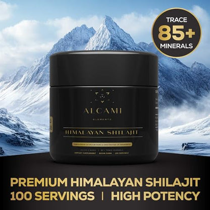 Alcami Premium Himalayan Shilajit Resin – High Potency 50g (100 Servings)