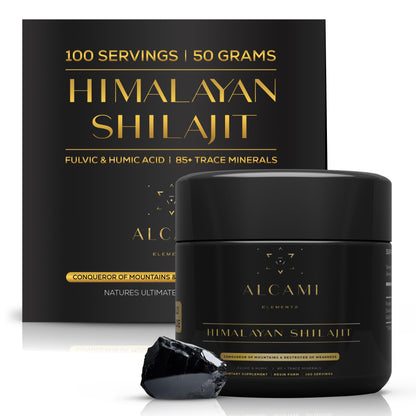Alcami Premium Himalayan Shilajit Resin – High Potency 50g (100 Servings)