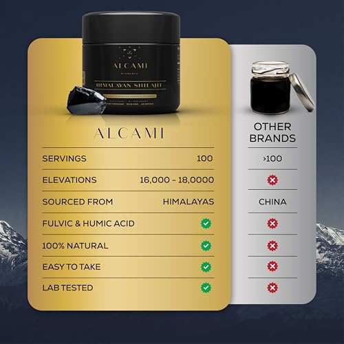 Alcami Premium Himalayan Shilajit Resin – High Potency 50g (100 Servings)