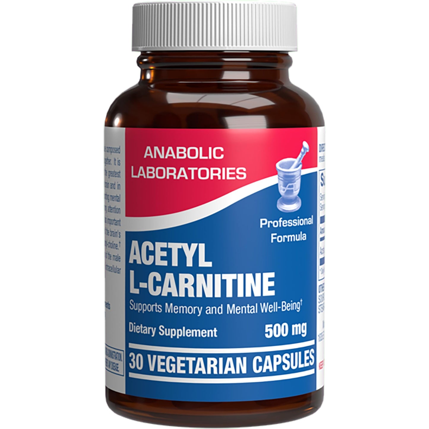 ALCAR 500mg Acetyl L-Carnitine – Brain, Nerve & Memory Support – Vegetarian, Non-GMO, Made in USA – 30 Servings