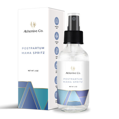 Alchemive Co. Mama Spritz Postpartum Perineal Spray | Cooling Witch Hazel Blend with Organic Essential Oils – 2 oz