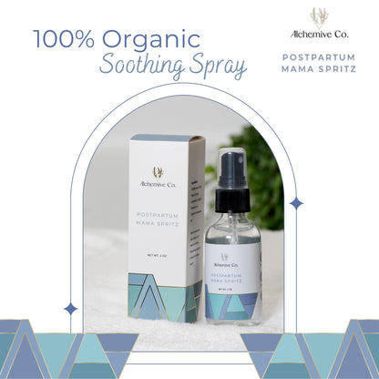 Alchemive Co. Mama Spritz Postpartum Perineal Spray | Cooling Witch Hazel Blend with Organic Essential Oils – 2 oz