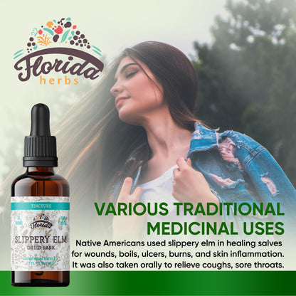 Slippery Elm Tincture 4 oz – Organic Herbal Extract | Alcohol Free | Vegan Liquid Supplement