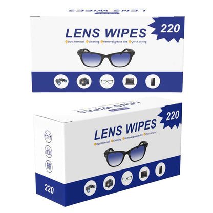 220-Count Lens Cleaning Wipes for Eyeglasses & Screens – Alcohol-Free