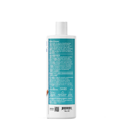Essential Oxygen Cinnamint Mouthwash – Organic, Alcohol-Free, Whitening 16 oz