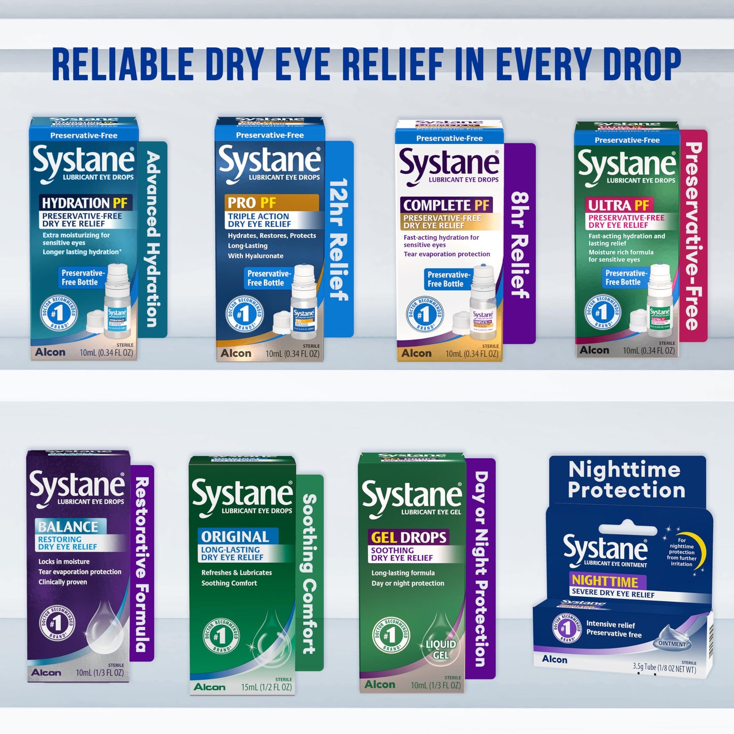 Alcon Hydration Preservative-Free Lubricant Eye Drops – 0.7 mL, 30 Count