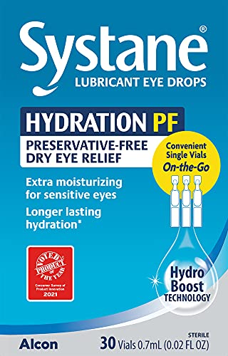 Alcon Hydration Preservative-Free Lubricant Eye Drops – 0.7 mL, 30 Count