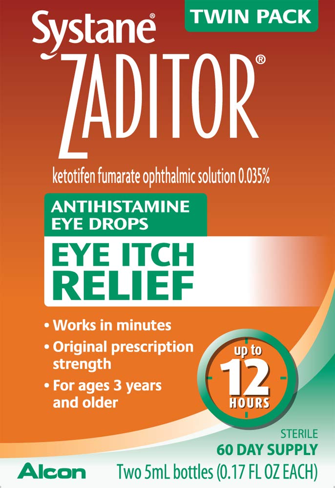 Zaditor Antihistamine Eye Drops Twin Pack – 12-Hour Relief | Alcon