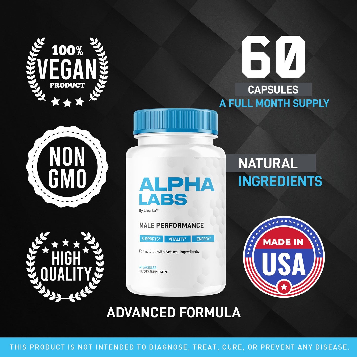 Alpha Labs Capsules | AlphaLabs, Alfa Labs, Alpha Labs Max Performance - 60 Capsules for 1 Month