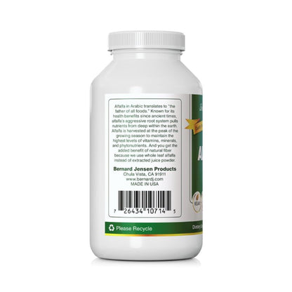Bernard Jensen's Alfalfa Leaf Tablets 625mg – 500 Tablets