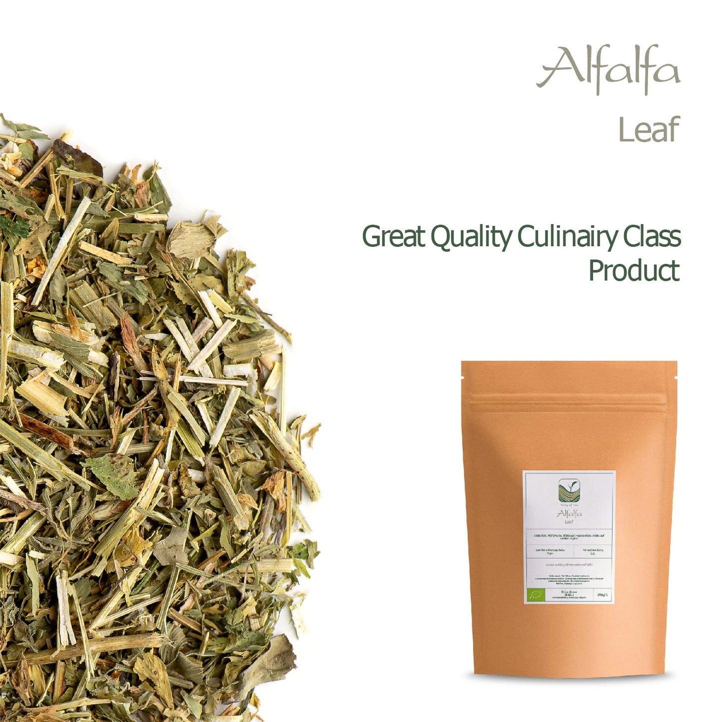 Alfalfa Herb Organic Medicago Sativa – Loose Leaf Lucerne 100g