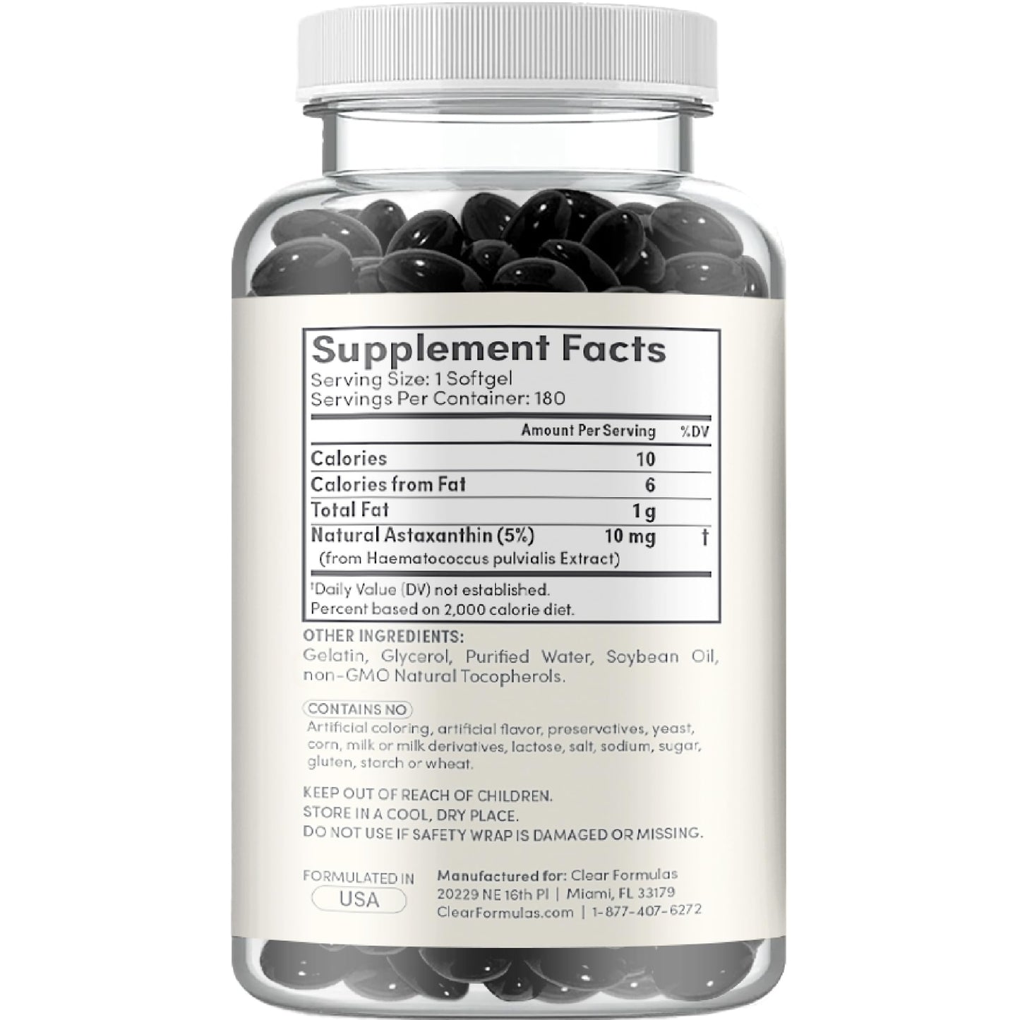Algae Based Astaxanthin 10mg – Rapid Release, Non-GMO | 6-Month Supply