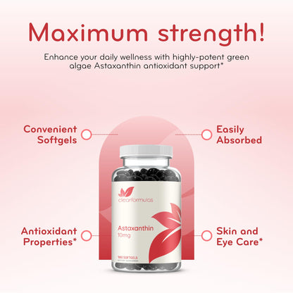 Algae Based Astaxanthin 10mg – Rapid Release, Non-GMO | 6-Month Supply
