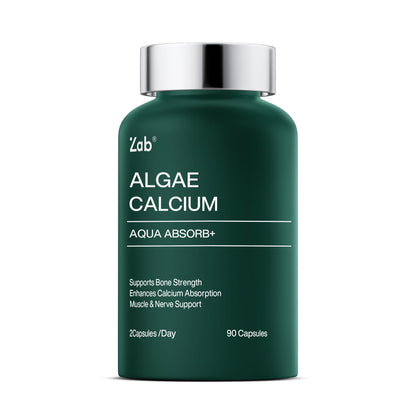 Algae Calcium with Vitamin D3 & K2 MK-7 – Magnesium-Calcium Complex, 90 Capsules