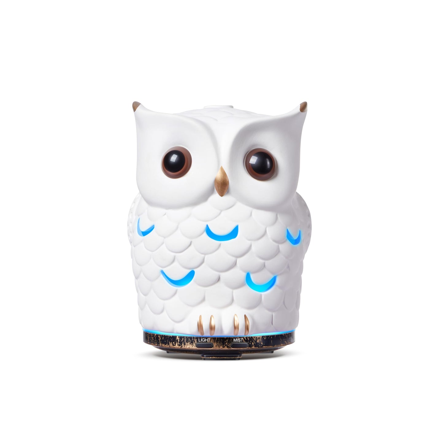 ALIEYE Owl Essential Oils Diffuser - 200ml Ceramic, Waterless Auto-Off, 7-Color LED