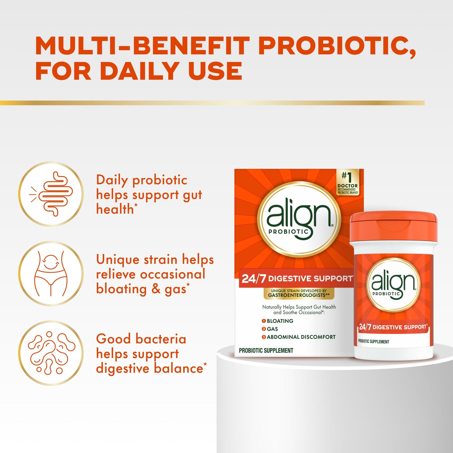 Align Probiotic 24/7 Digestive Support – Probiotics for Digestive Health (28 Caps)