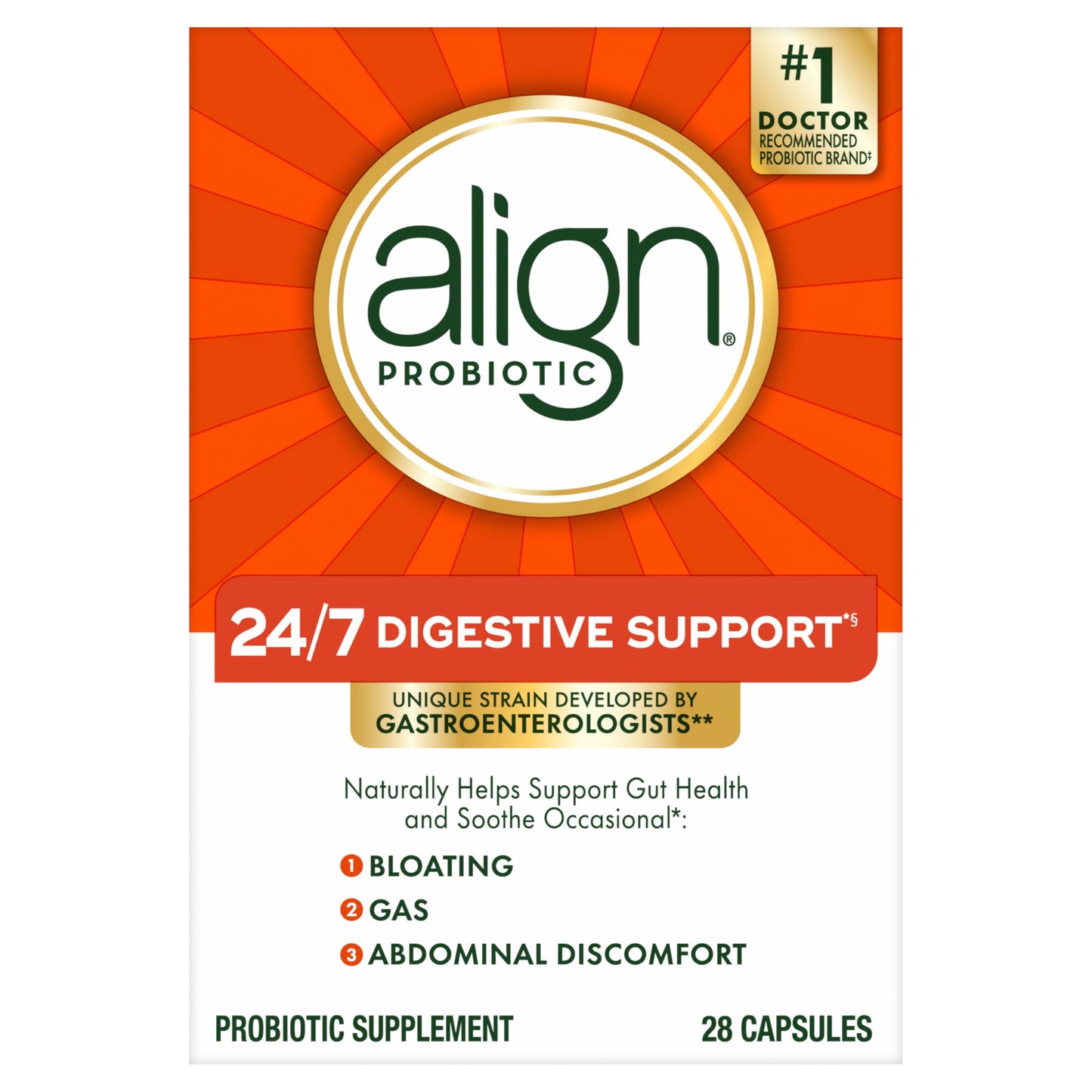Align Probiotic 24/7 Digestive Support – Probiotics for Digestive Health (28 Caps)