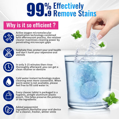 Retainer Cleaner Tablets for Invisalign - 120 Sulphate-Free Kit
