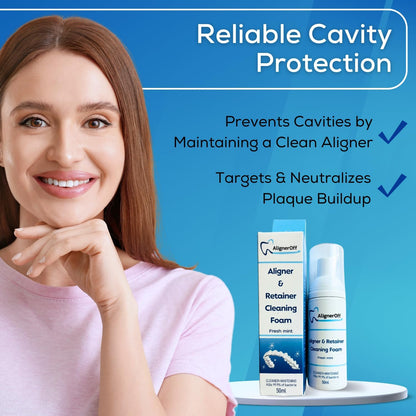 AlignerOff White Foam Retainer Cleaner – Whitening Formula 50ml