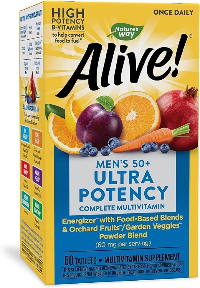 Alive! Once Daily Men's 50+ Ultra Potency Multivitamin – 60 Tablets | Nature's Way