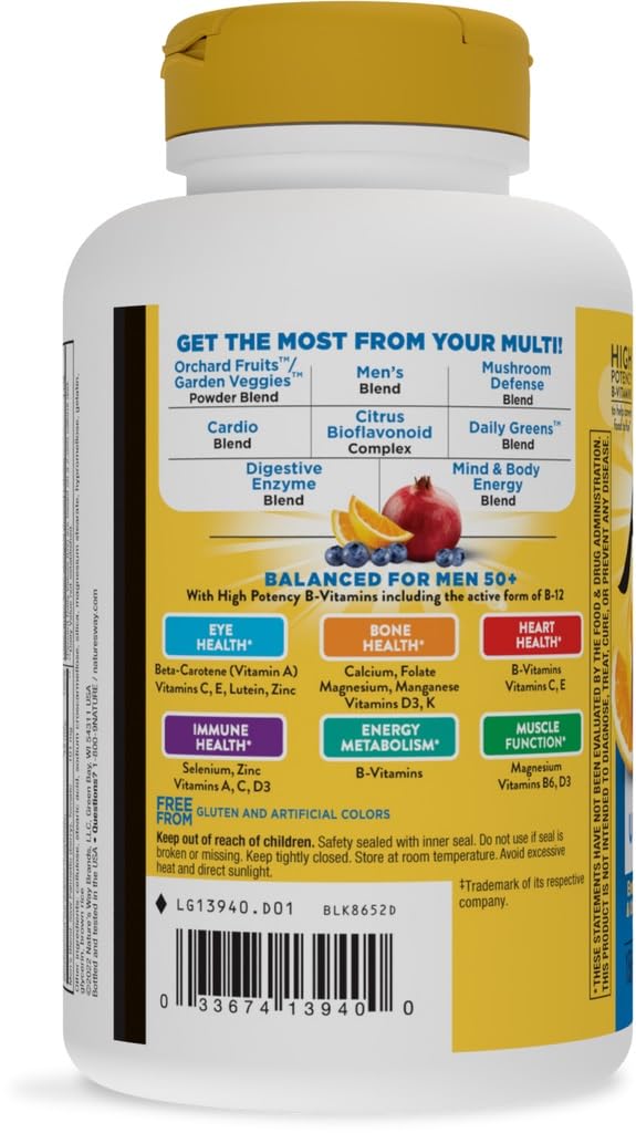 Alive! Once Daily Men's 50+ Ultra Potency Multivitamin – 60 Tablets | Nature's Way