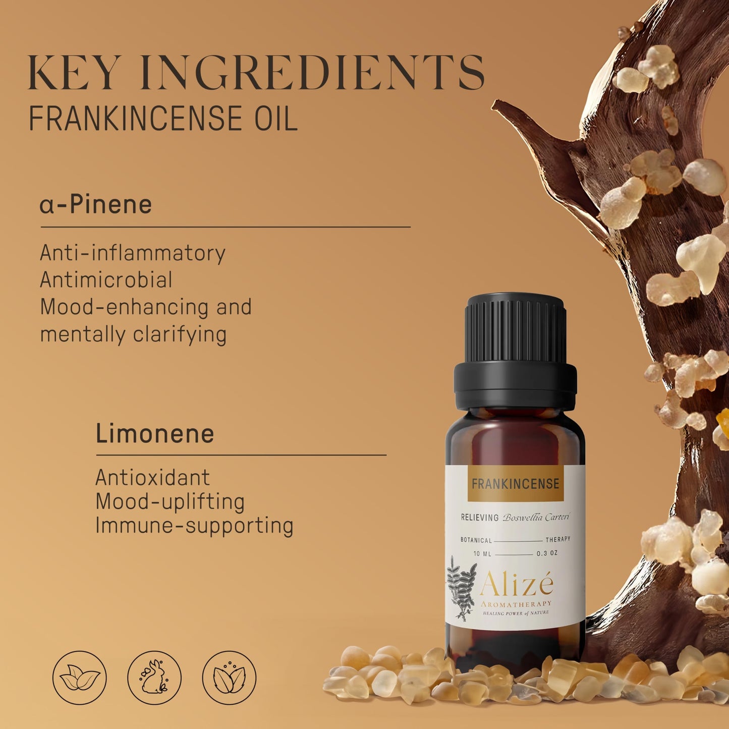 Alizé Aromatherapy Frankincense Essential Oil – 100% Pure & Natural, 10ml (0.33 fl oz)