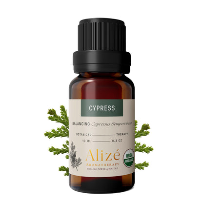 Alizé Aromatherapy Cypress Essential Oil – USDA Organic, 100% Pure, 10ml