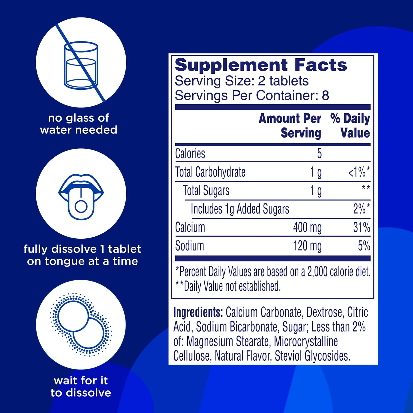 Alka-Seltzer Fizzy Melts – No-Water On-The-Go Antacid Tablets, Berry Flavor, 16ct
