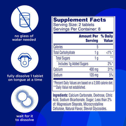 Alka-Seltzer Fizzy Melts – No-Water On-The-Go Antacid Tablets, Berry Flavor, 16ct