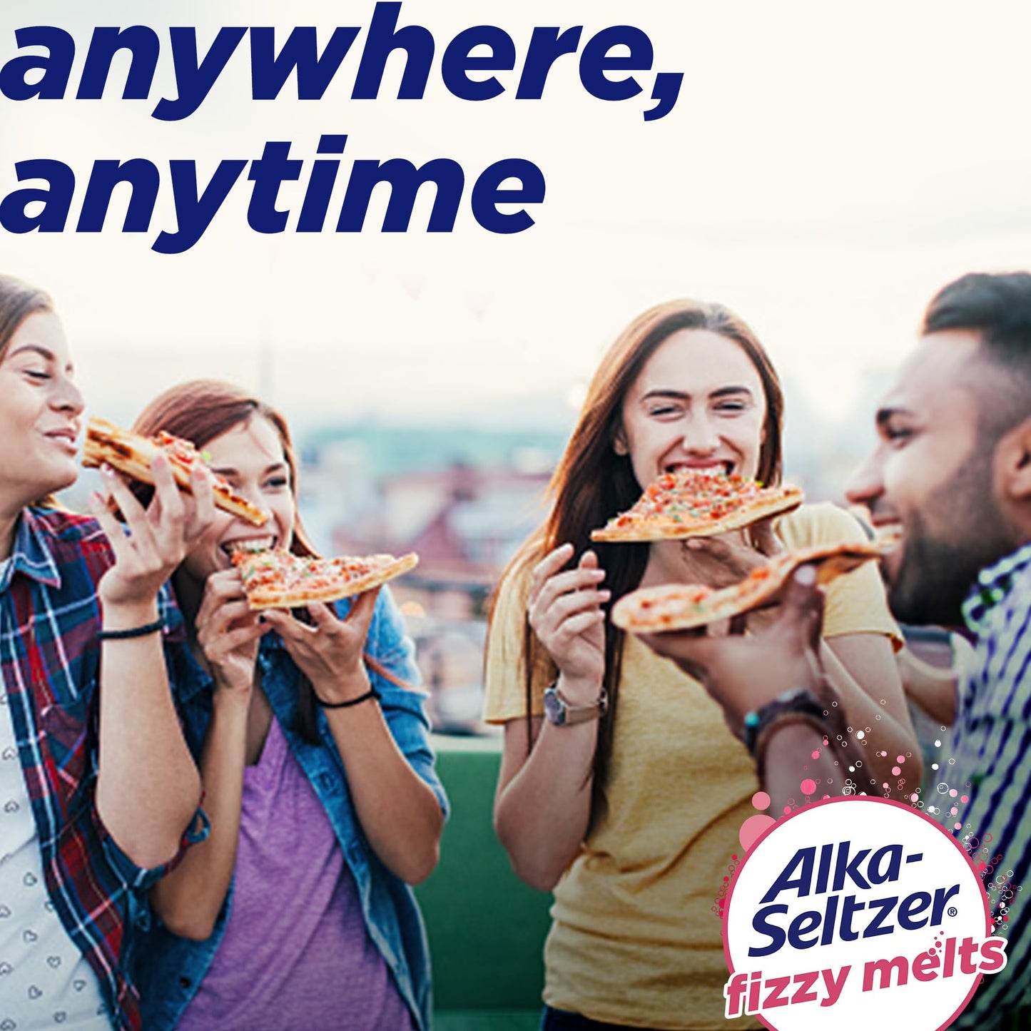 Alka-Seltzer Fizzy Melts – No-Water On-The-Go Antacid Tablets, Berry Flavor, 16ct